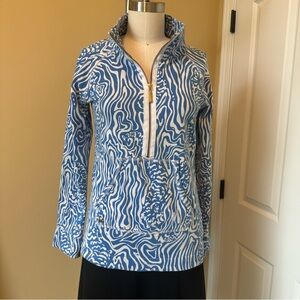 Lilly Pulitzer Solar Blue Night Swim Popover Top Size XS